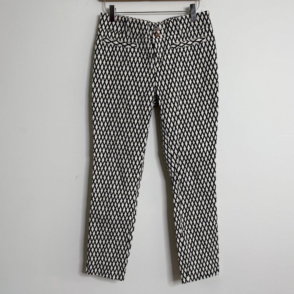 Anthropologie Cartonnier Charlie Ankle Pants, Black/Ivory | Size XS | Funky 90s